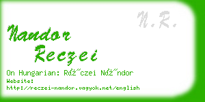 nandor reczei business card